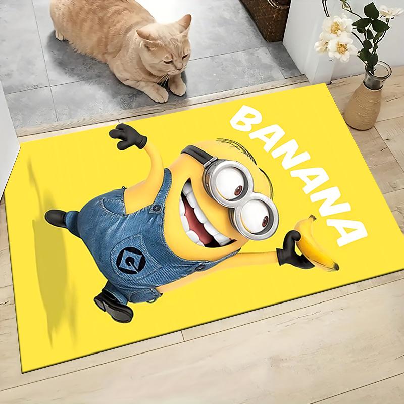 Banana Minion Adventure Carpet Rug Soft Washable Antislip Home Living Room Sofa Mats Personalized Christmas Rug