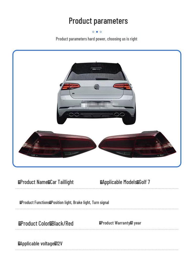 Светодиодные дневные ходовые огни и динамические задние фонари для Volkswagen Golf 7 2013-2020