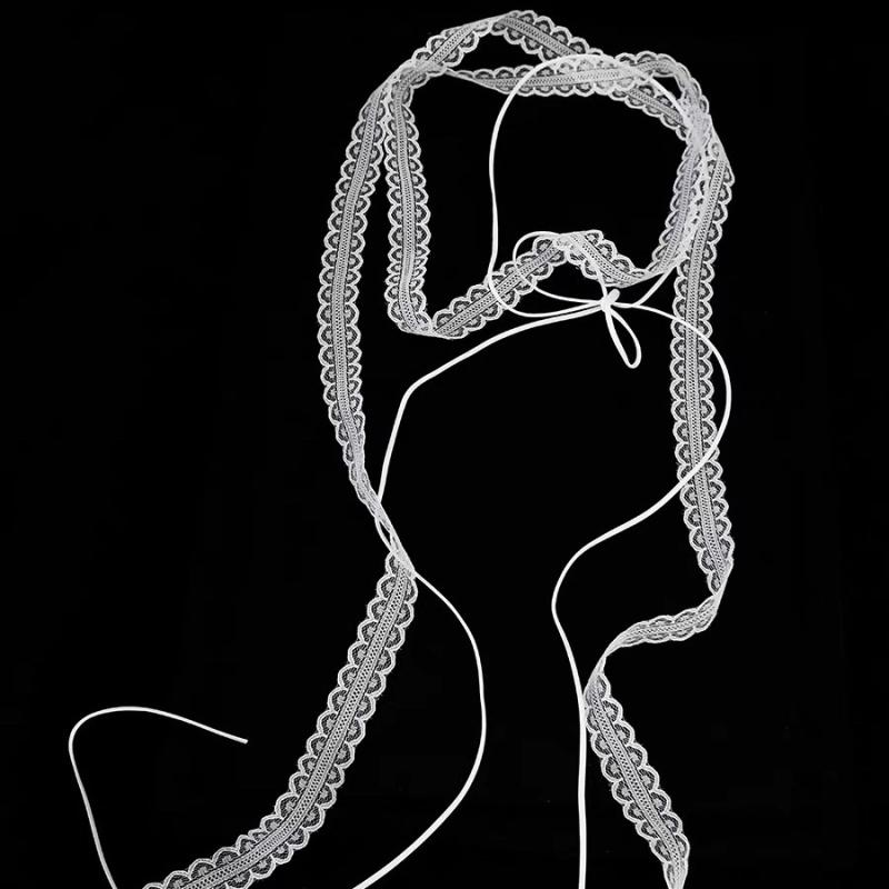 Элегантная длинная цепочка-веревка с кружевным чокером-лентой для женщин, модные подвески, женские украшения на шею, декор