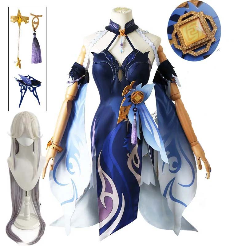 Ningguang Latern Rite Cosplay Costume New Skin Ning Guang New Outfit Include Dress Wig for Cosplay Comic Con