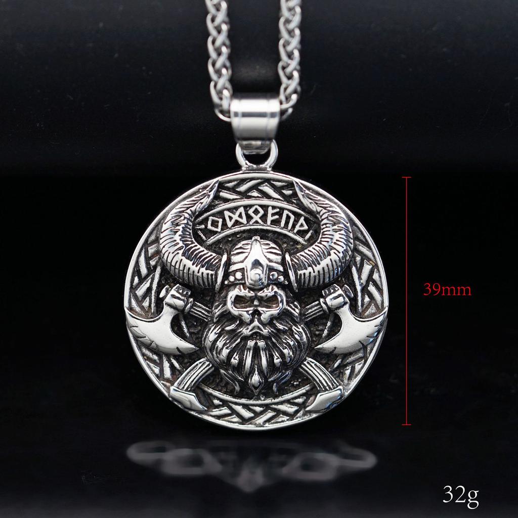 Новое мужское ожерелье с подвеской из титановой стали в европейском и американском стиле в стиле ретро-скандинавских викингов и пиратов