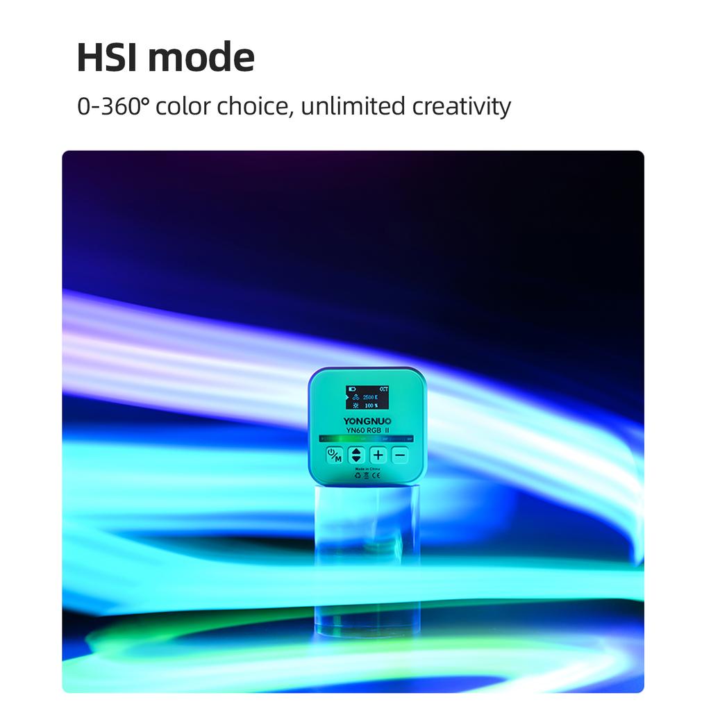 YONGNUO YN60RGB II 6W Pocket Led Light RGB Video Lamp Mini Photography Light with 1/4in Screw Hole