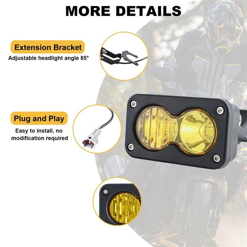 Motorcycle LED Headlight Kit Flood Light Pods For Sur-Ron Segway X260 And Talaria Combo Kit Yellow