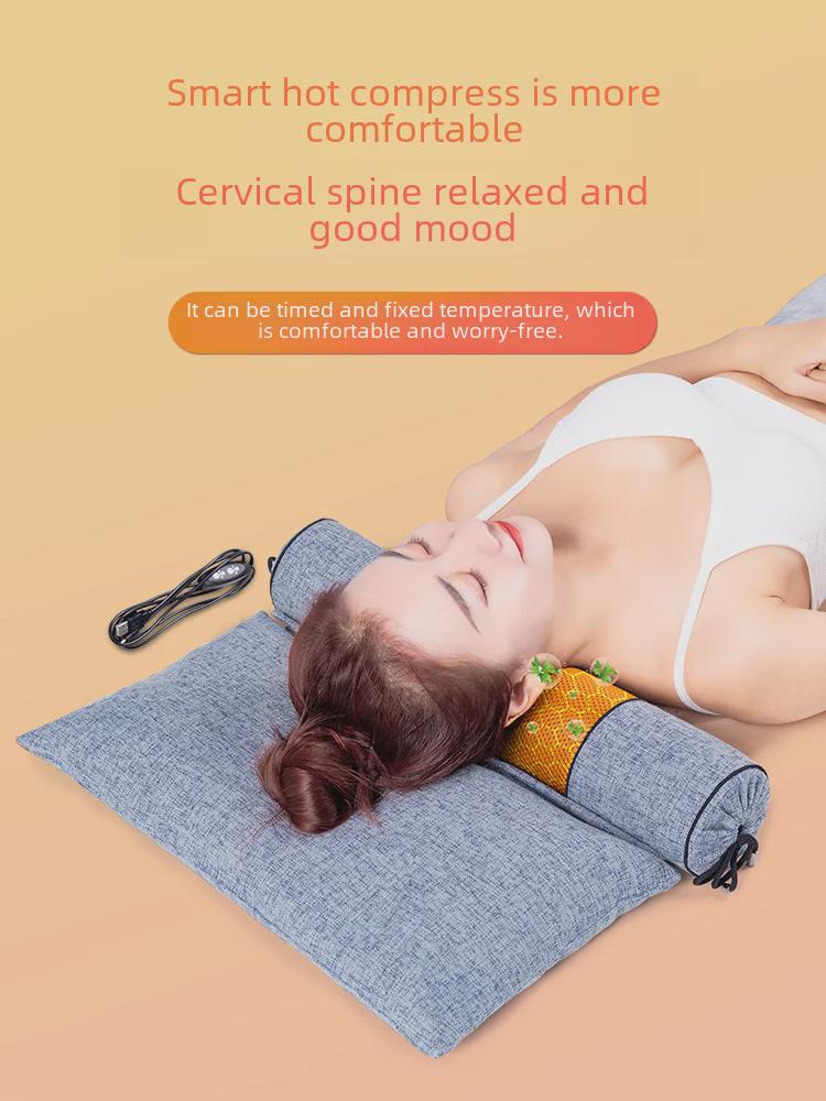 Cervical Pillow for Vertebra Support: Buckwheat & Cassia Seed Sleep Aid, Curvature Corrector Round Pillow
