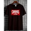 Европейские размеры Мужская и Унисекс Футболка бренда Crooks Castles с культовым принтом - Повседневная уличная одежда Круглый вырез, Машинная стирка Цифровой