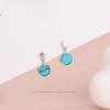S925 Silver Turquoise Earrings - Simple Korean Style, Retro Design for Women