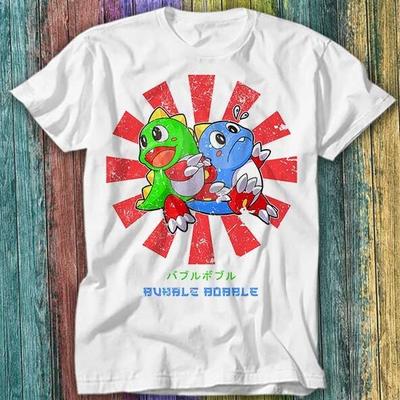 Bubble Bobble Японский C64 Онлайн-игра Нерд Геймер Звезда Футболка Топ Футболка 493