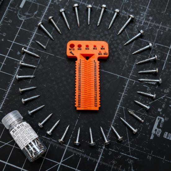 Screw Measuring Tool Heavy Duty Ergonomic High Precision M2-M10 4-100mm Length Screw Nut Bolt Measurement Gauge Tools