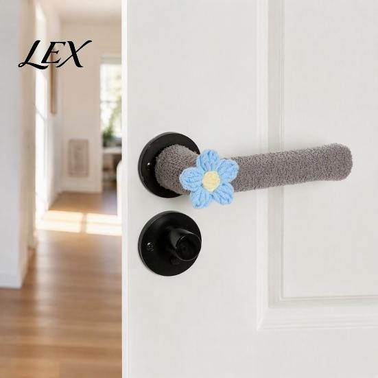 Door Handle Protector 2/4Pcs Flower Cover, Anti-collision Knob Protector, Anti-Static Bedroom Anti-Freeze Lever Sleeve for Home Office