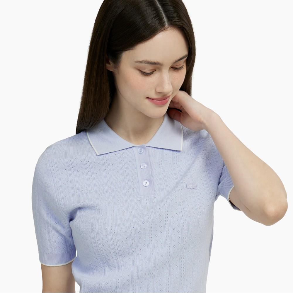 Lacoste Женский джемпер-поло с ажурной вязкой PF413E-56GJ2G