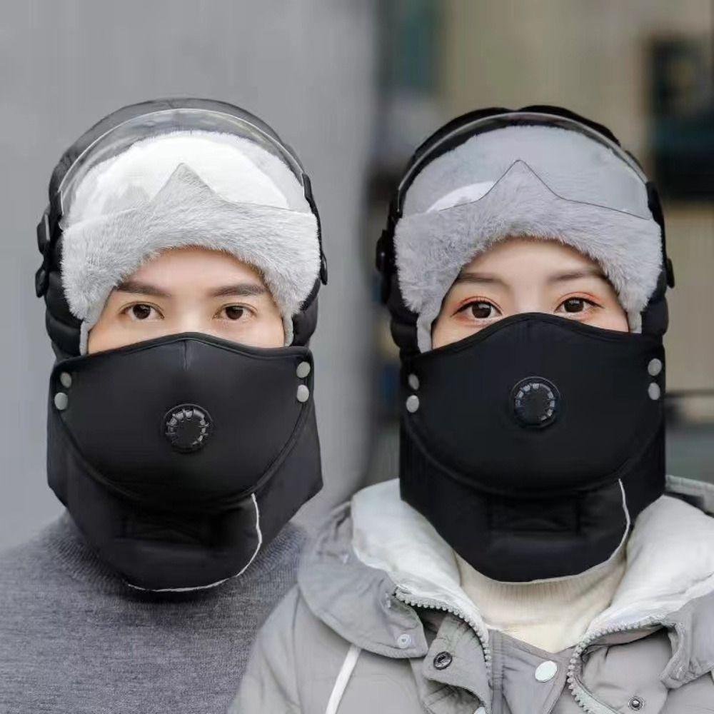Теплые полнолицевые шапки, ветрозащитная защитная шапка для ушей, 5 в 1, зимние очки, маска, шапка для мужчин и женщин