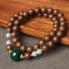 Goose Pear Sleep Aid: Double-Circle 0.8cm Incense Bead Hand-Woven Bracelet