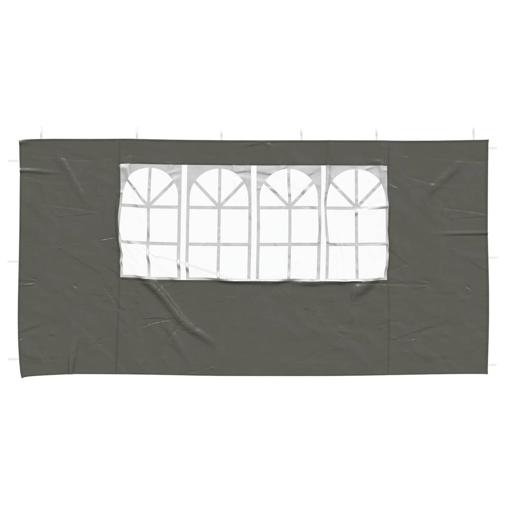 Party Tent Side Panel 2 pcs 400 x 195 cm Anthracite PE and Steel