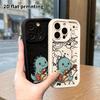 Phone case: 2D flat design, suitable for iPhone 18 17 16 15 14 13 Pro protective case, guitar little dinosaur, perfect Christmas and Halloween holiday