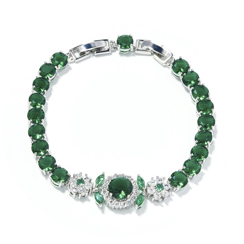 Цветок Фиолетовый Легкая Роскошь Ювелирные Изделия Подарок Подруге Натуральный Аметист Циркон Женский Браслет