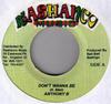 7inch Record ANTHONY B - Don't Wanna Be NONE Rashanco Music 2002 Jamaica Reggae, Ska & Dub Used