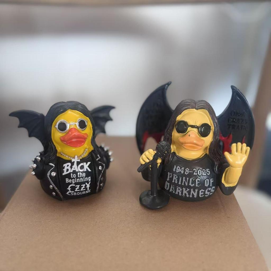 Ozzy Osbourne Back To the Beginning Rubber Duck Statue,Prince of Darkness Duck, Rock Tribute Duck Collectible,Music Jeeps Ducking for Party Decor