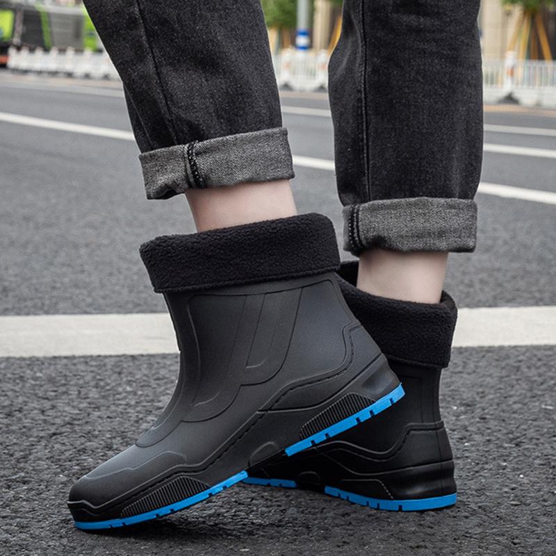 Men's Rain Boots Waterproof Shoes Fishing Husband Galoshes Man Garden Rubber Boot Indoor Kitchen Work Rain Boots Car Wash Boots