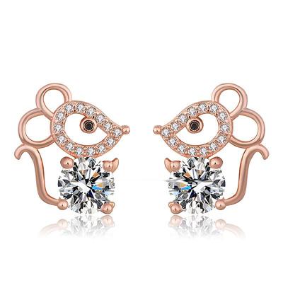 Очаровательные серьги в виде мультяшной мыши из 18 карат и цепочка в виде ключицы в подарок — шикарный дизайн Микки из коллекции знаменитостей Интернета от Douyin