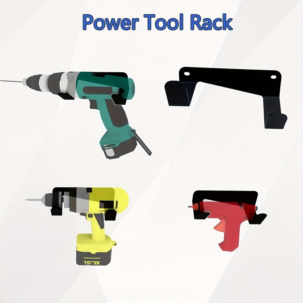 Настенная стойка для хранения электроинструментов из железа - Компактный держатель для дрели для гаража, верстака, деревообработки, для систем с перфорированной панелью, кронштейн для электроинструмента