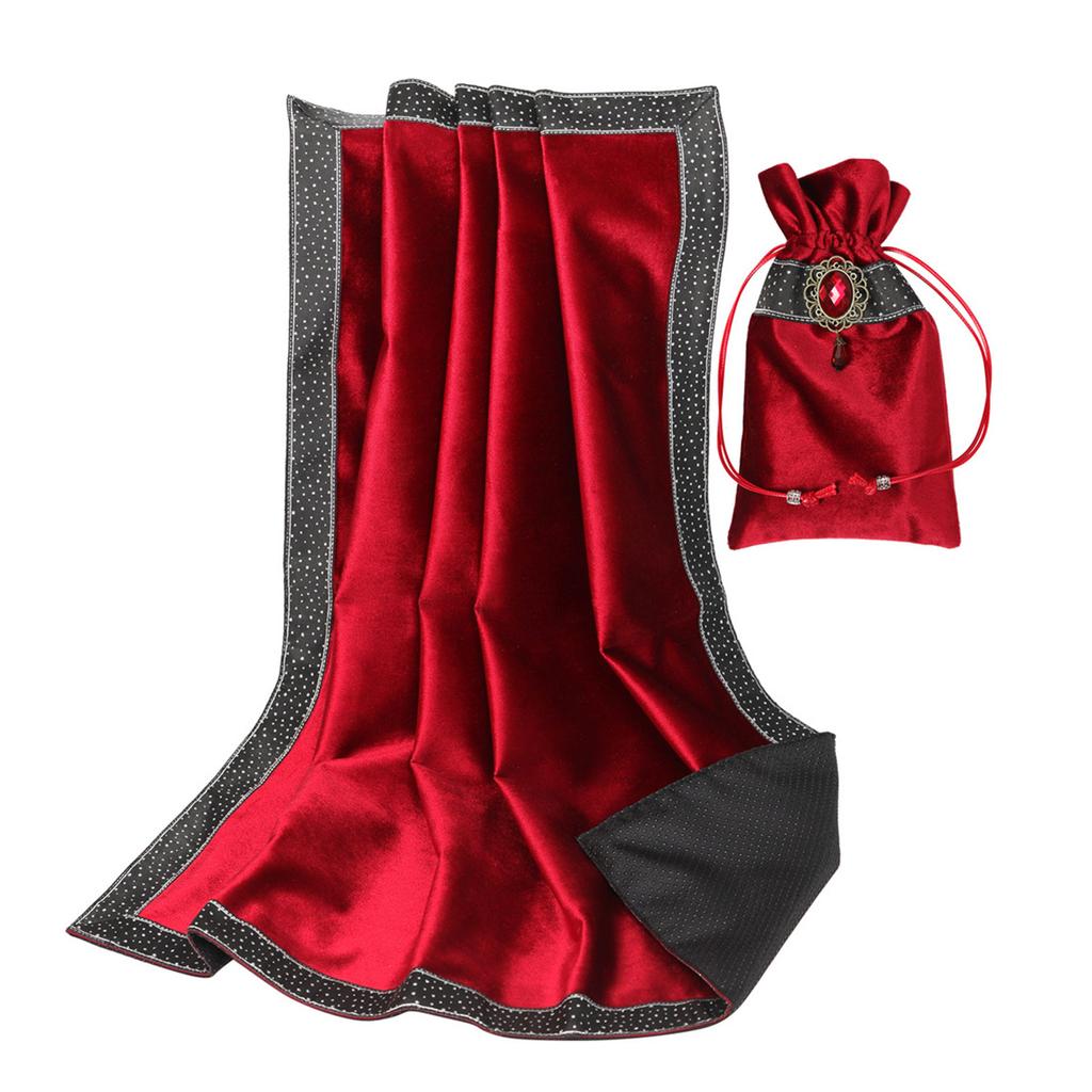 Velvet Tarots Tablecloth Divinations Cards Table Cloth Tapestry Astrologys Witchcrafts Deck Cloth with Drawstring Bag