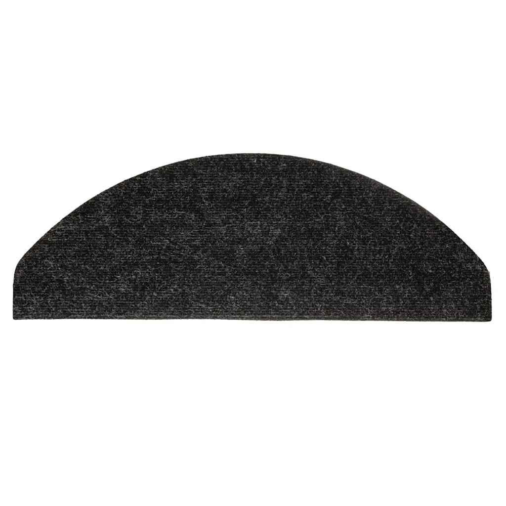 Self Adhesive Stair Mats 10 Pcs. Anthracite 65x22.5x3.5 cm