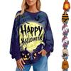 Women's Casual Striped Pullover Long Sleeve Shirt Oversized Sweatshirt