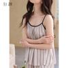 Xuan Liang [With Chest Mat] Women's Summer Ice Silk Strap Shorts Set Sexy Simulated Silk Home Clothes