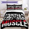 3pcs weightlifting Bedding Set Duvet Cover Closure Includes 1 Duvet Cover & 2 Pillowcases, Soft and Comfortable for All Seasons.