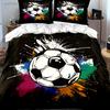 Colorful Soccer Theme Three-Piece Set Multiple Sizes kid's And adults' Bedroom Exquisite 3PC Bedding set, Gift