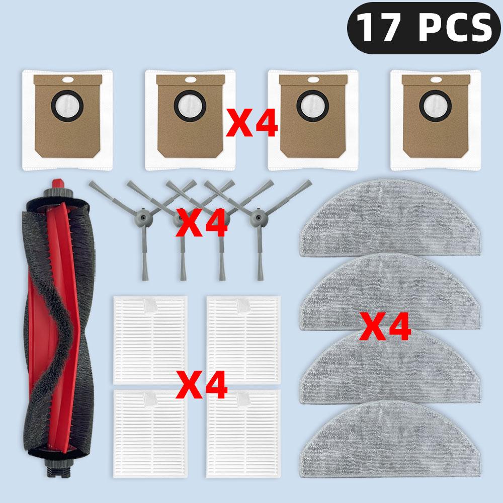 Compatible For ( Deerma S30 / DEM-S30 ) Replacement Parts Accessories Main Side Brush Filter Mop Cloth Dust Bag