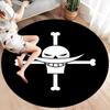 One Piece Logo Round Area Rug Carpet Rug For Living Room Bedroom Sofa Playroom Decor Nonslip Floor Mat