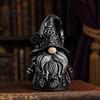 Mysterious Faceless Gnome Ornament Halloween Gothic Resin Figurine, Dark Wizard Doll for Artistic Dwarf Desk Shelf, Spooky Home Decor Ornament, Trick