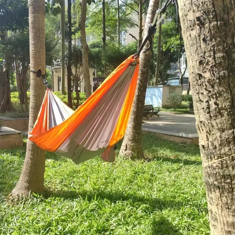 Double Nylon Hanging Bed Portable Camping Swing Useful Camping Hammock  Outdoor