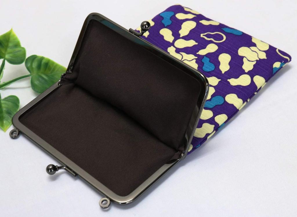 Made in Slim Goshuincho Case with Clasp x Small Item Gourd Purple Kyosuke, Japan, Closure, Cotton, 23.5 14.5cm, Pouch, Design,