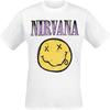 Мужская футболка Nirvana Xerox Smile face Розовая приталенная Белая