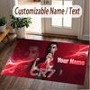 Custom Rug Cristiano Ronaldo Pattern Print Name Text Soft Non‑Slip Floor Carpet for Home Indoor Decoration