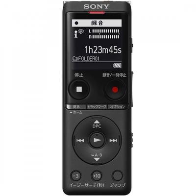 Sony IC-диктофон USB 4 ГБ, тонкий и легкий, с микрофонной системой, до 22 часов непрерывного использования, оснащен функцией чистого голоса, черный ICD-UX570F B