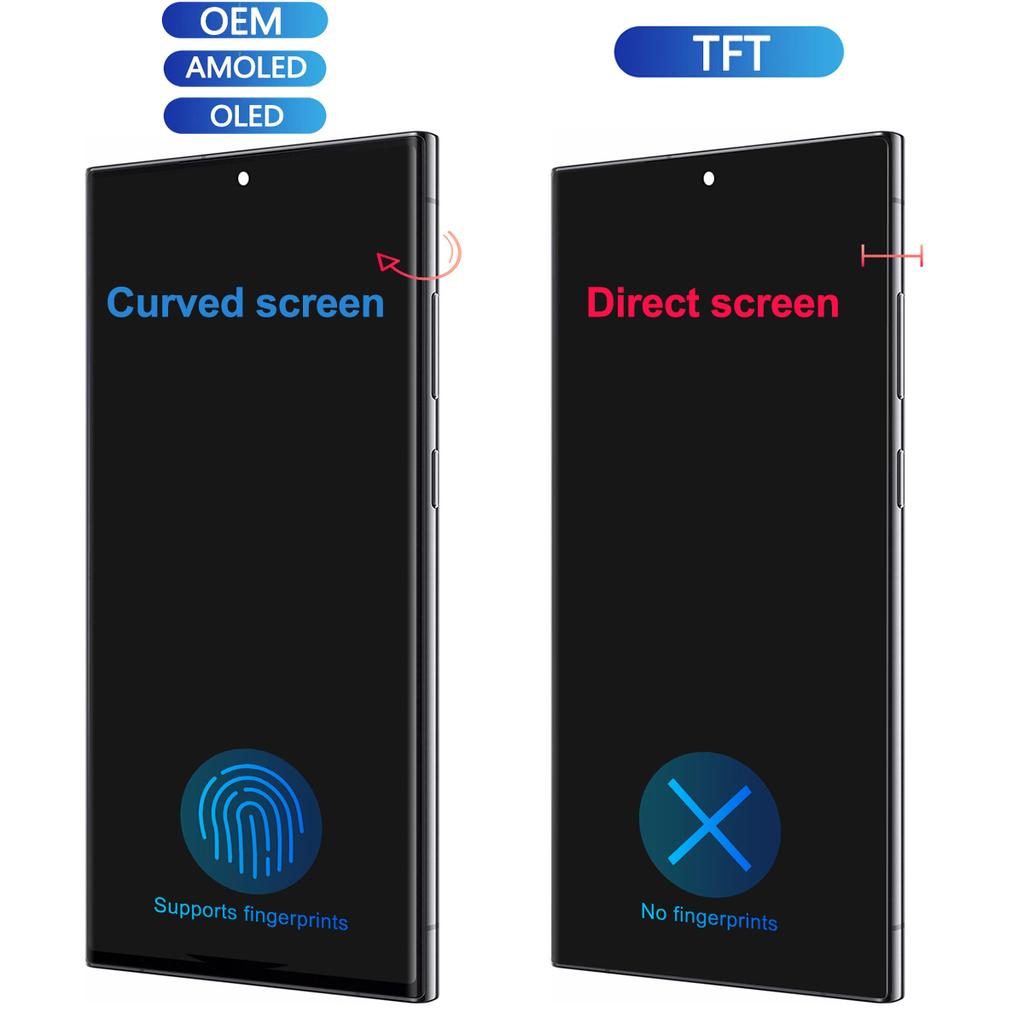6,8-дюймовый Super OLED для Samsung Galaxy S23 Ultra S918 Дисплей LCD Сенсорный экран Сборка Дигитайзера Поддержка отпечатка пальца и S-Pen
