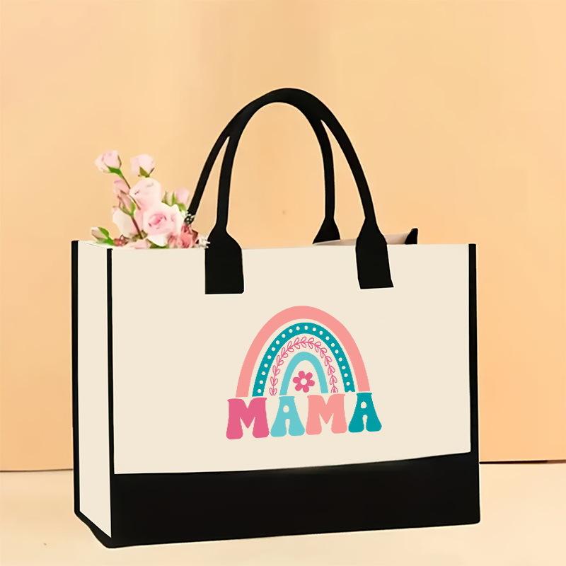 Холщовая сумка через плечо, большая вместительная сумка с принтом, женская модная легкая портативная сумка для подарков и покупок