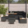 Garden Sofa Set with Cushions 8 pcs Black