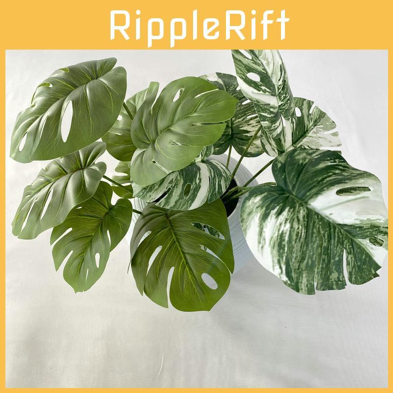 Realistic Leaf Monstera 7 Heads Greenery For Wedding Party Gifts Decor