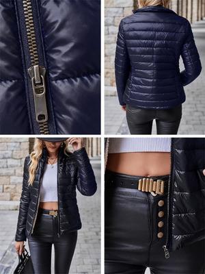 Женское короткое приталенное хлопковое пальто со стойкой, европейская и американская тонкая универсальная куртка