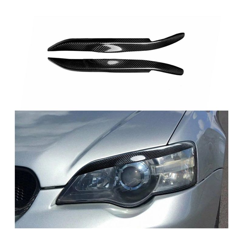 AEE5-Headlight Eyelid Eyebrow Headlight Lens Cover Trim Carbon Fiber For Subaru Legacy 2004-2008 Accessories