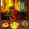Набор для книжной полки Кукольный домик Деревянный с подсветкой DIY Кит для книжного уголка 3D Пазл Сборная модель Здание Книжные полки Подарки на день рождения для взрослых