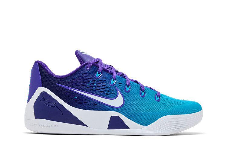 Мужские кроссовки Nike Kobe 9 Elite Low EM Protro Hornets Фиолетово-синий/Голубая лагуна/Белый