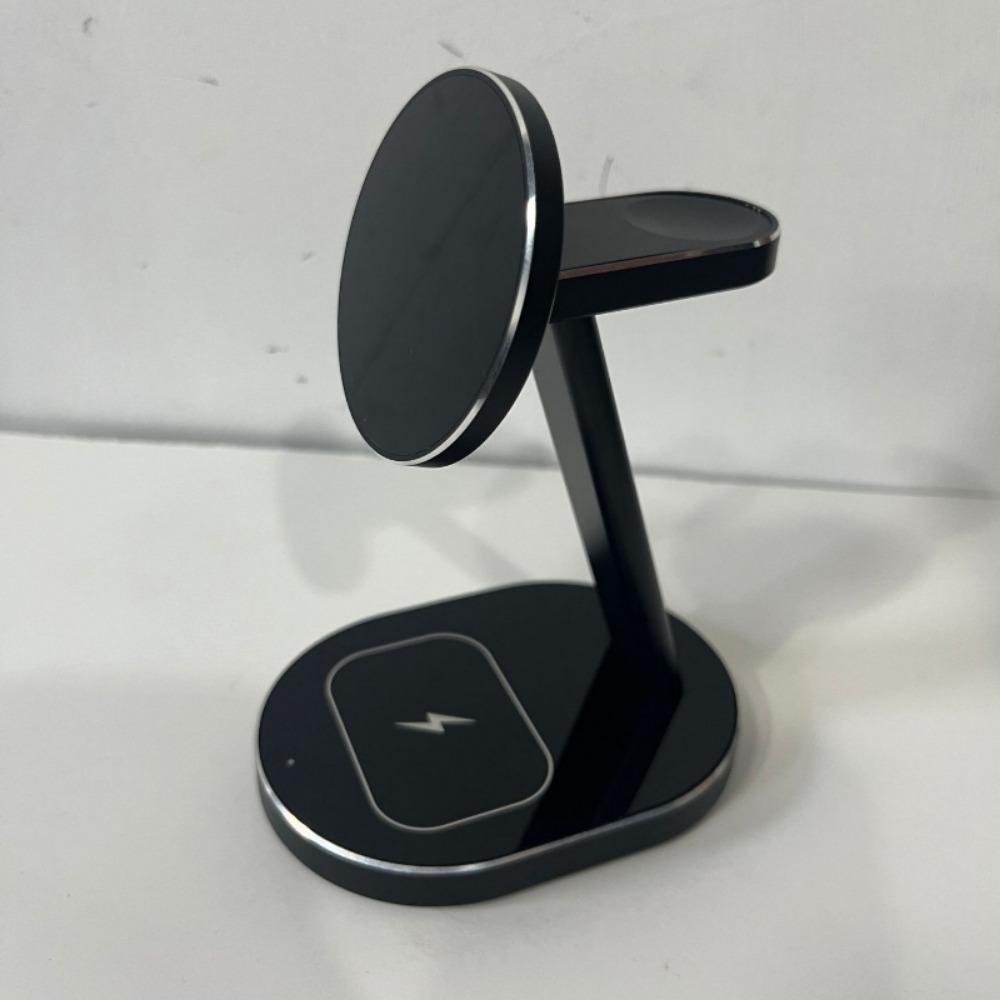 Беспроводное зарядное устройство 3-в-1 из алюминиевого сплава, настольная подставка, подходит для беспроводной зарядки наушников iPhone Watch