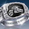 Модные индивидуальные кольца Freedom 'S Ride Cowboy Motorcycle Punk Eagle Wings Stars Rings для мужчин Hip Hop Rock Viking Jewelry Gifts
