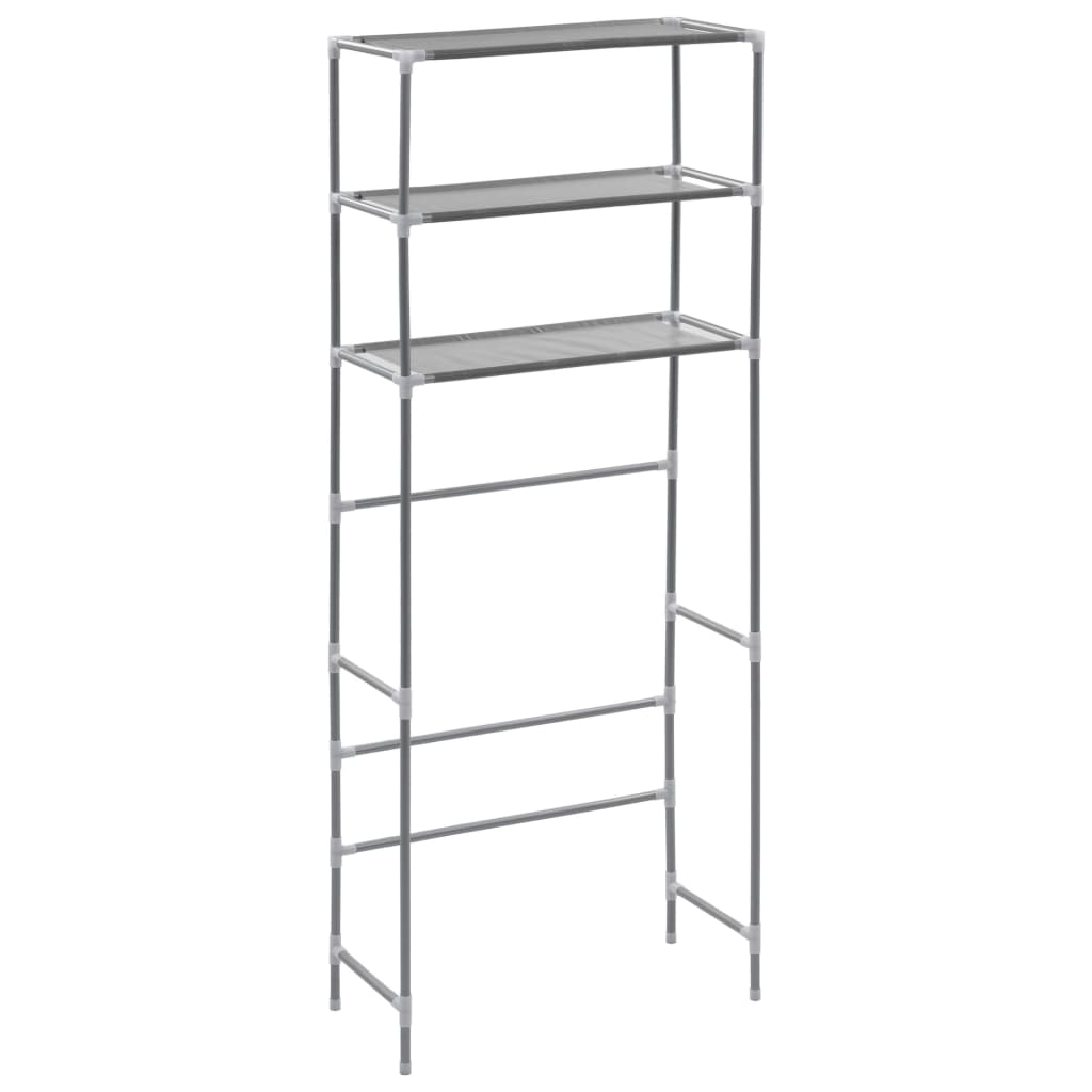 Washing Machine Shelf 3 Shelves Silver 69 x 28 x 169 cm