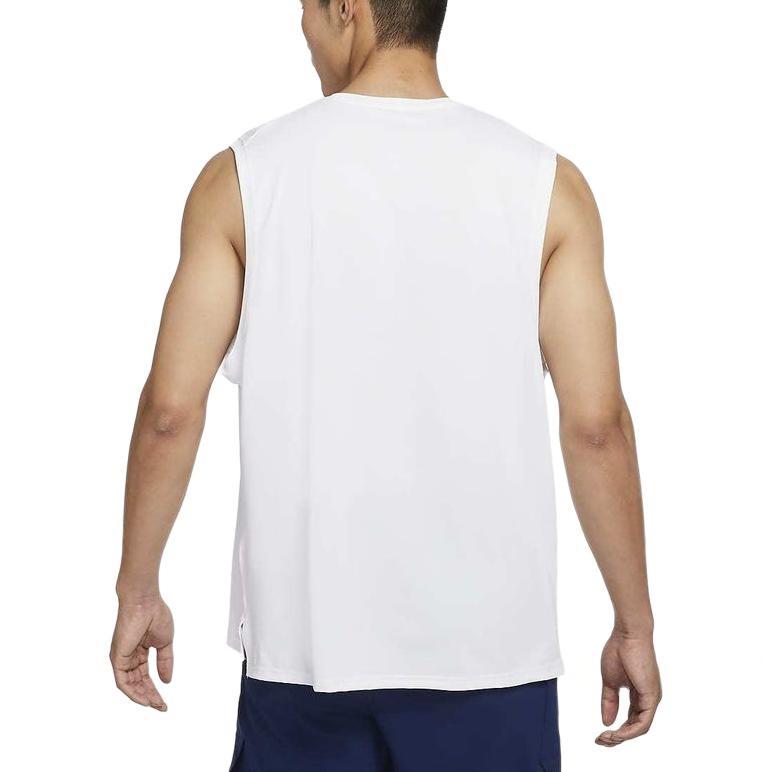 Men's Nike Solid Color Logo Quick Dry Breathable Sports Training Vest White CZ1185-100